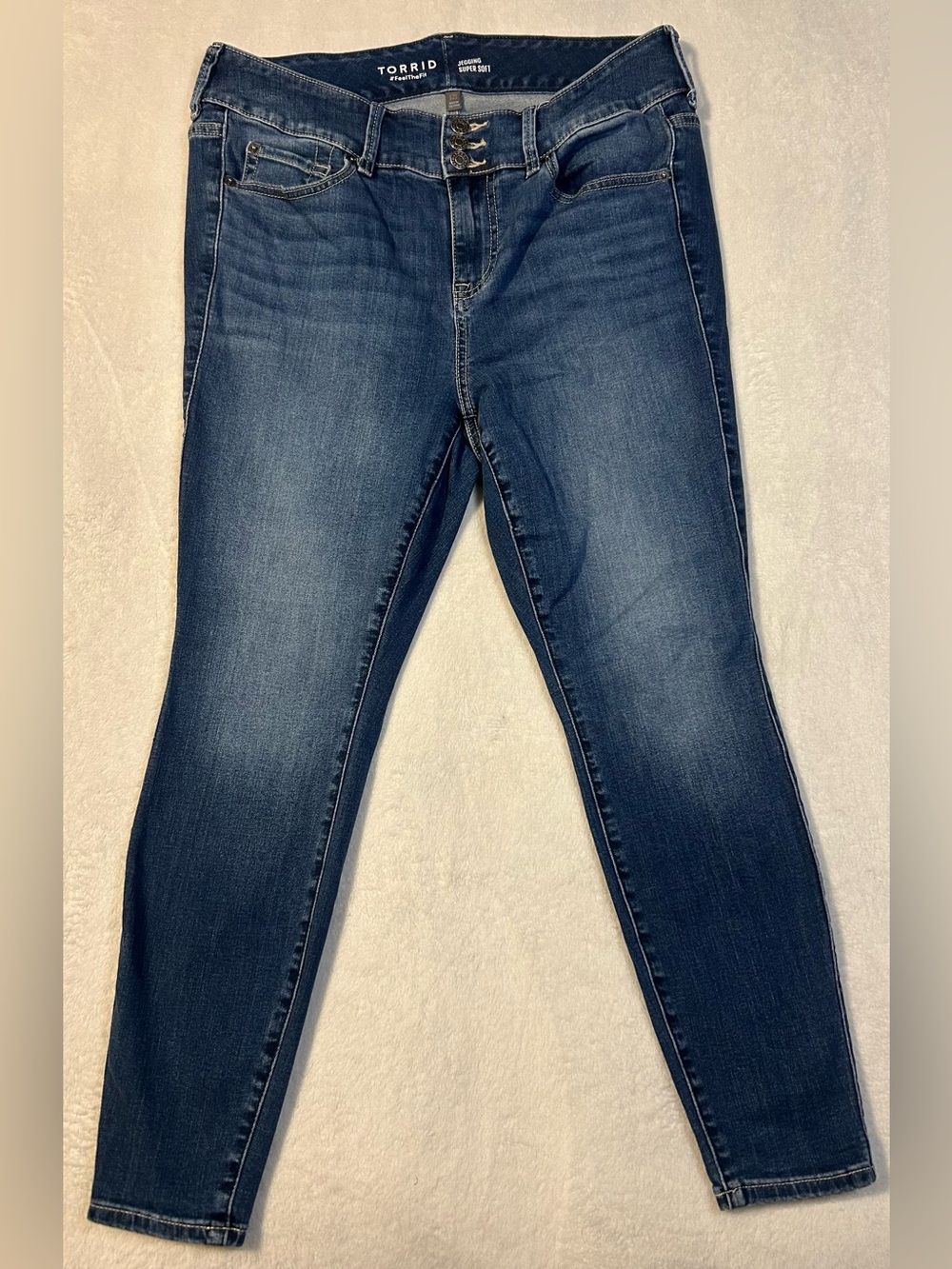 torrid Dark Blue Skinny Jeans with Triple Hook Waist